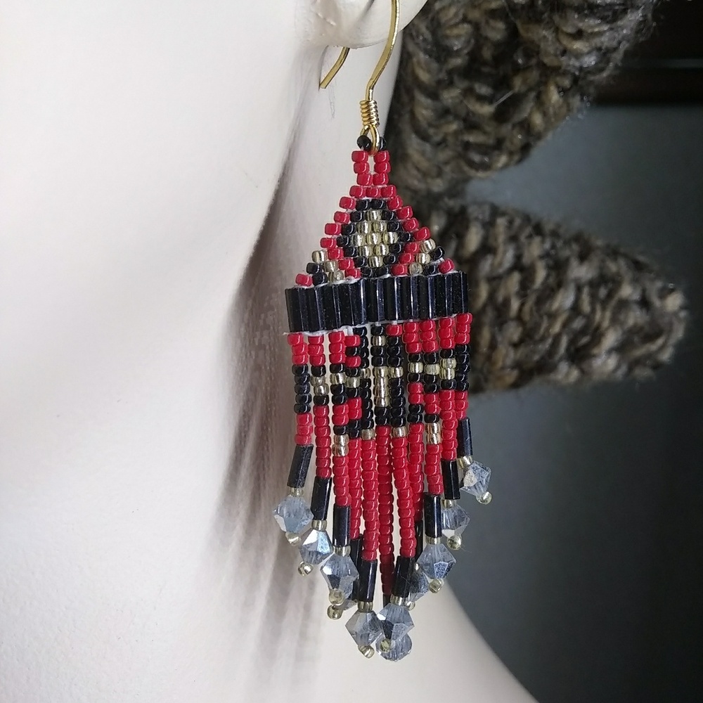 JRW Handmade Eagle Spirit Swarovski Earrings - Picture 3 of 8